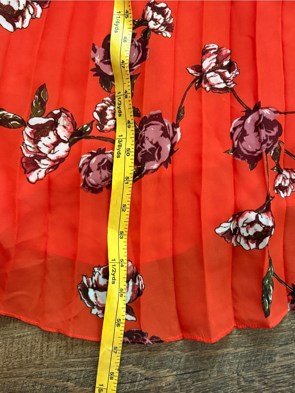 Lulus orange red maxi dress floral summer wedding pleated romantic floral XL EUC - Picture 14 of 16